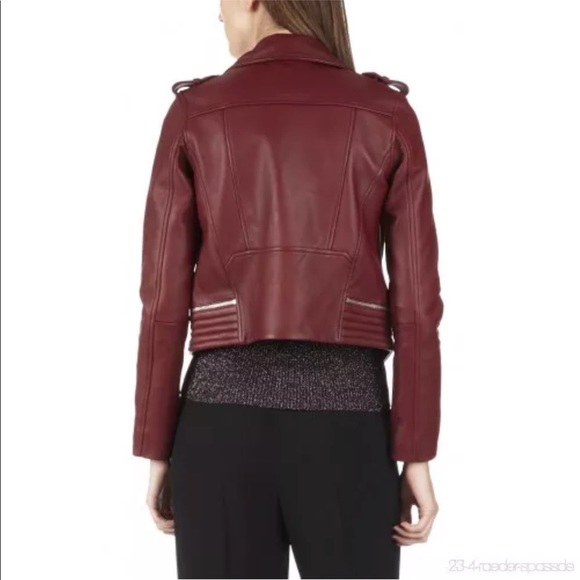 maje basalt leather jacket